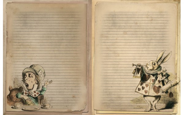 Бумага рисовая для декупажа "Алиса в стране чудес, винтажный блокнот №10" формат А4, 1 лист (Craft Premier)