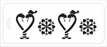 Трафарет пластиковый многоразовый 10*25 см "Змеи-сердечки" (Event Design)  