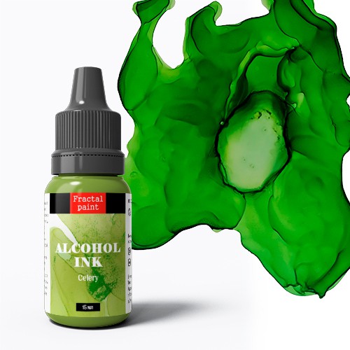 Алкогольные чернила, Зелёные оттенки, цвет внутри. Концентрированные, 5 мл/ 15 мл (Fractal Paint)