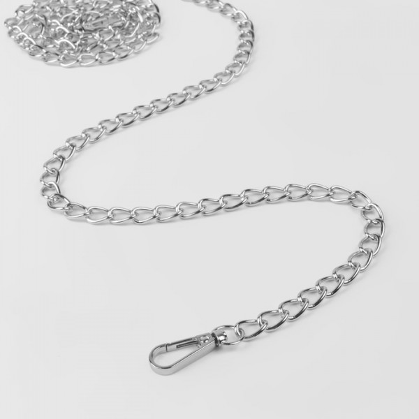 Цепочка металлическая для сумки, длина 120 см, цвет Серебро