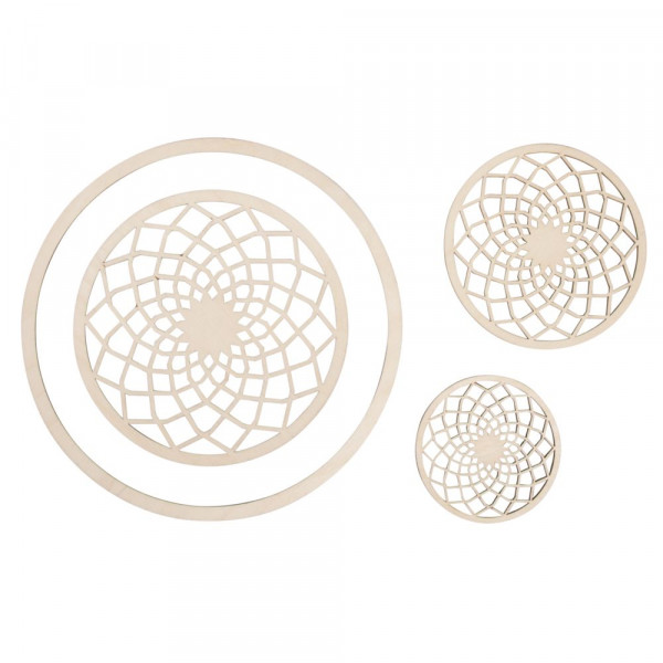 Набор для создания ловца снов "3 диска с филигранями и кольцо" (Rayher)