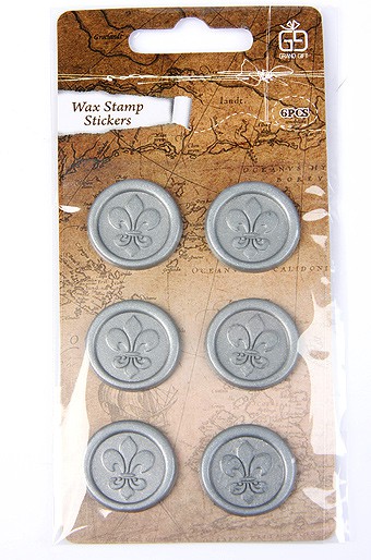 Наклейки-печати "Французские лилии", 6 шт., цвет Серый