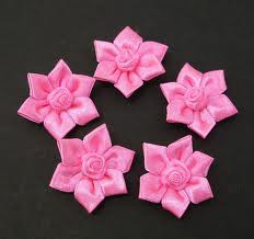 Бант-розетка, цвет Розовый, 1 штука