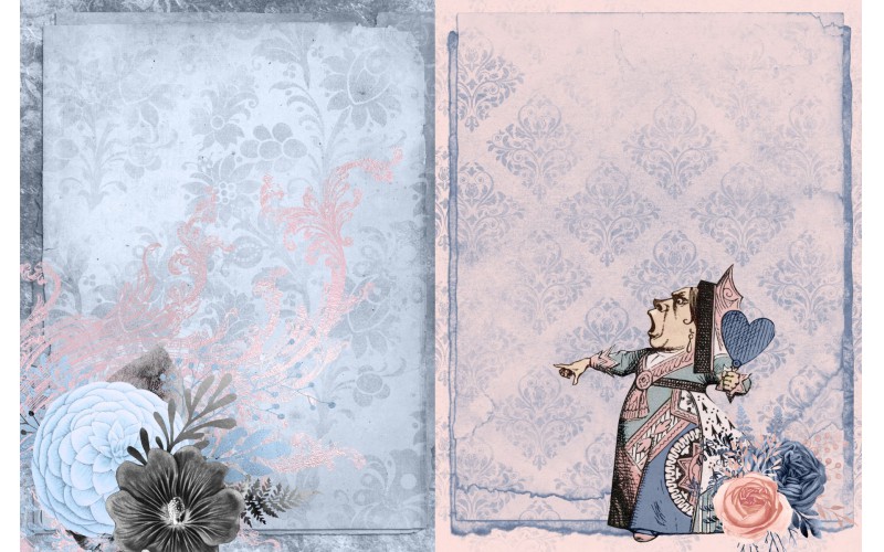 Бумага рисовая для декупажа "Алиса в стране чудес, винтажный блокнот №5" формат А4, 1 лист (Craft Premier)