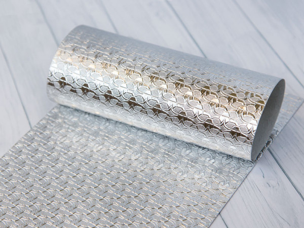 Экокожа на тканевой основе, узор Рисунок , цвет Серебро, размер А4