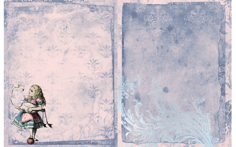 Бумага рисовая для декупажа "Алиса в стране чудес, винтажный блокнот №6" формат А4, 1 лист (Craft Premier)