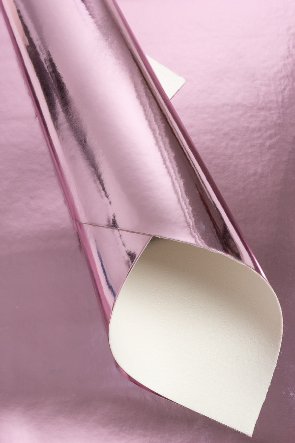 Кожа искусственная "Зеркальная", цвет Розовое золото, размер А4