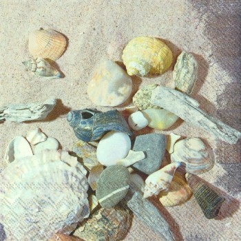 Салфетка 33*33 см "Ракушки на песке", 1 штука (IHR)   