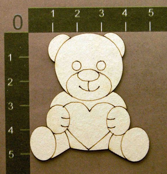 Фигурка из чипборда "Плюшевый мишка с сердцем", 1 шт. (byMamaYaga) 