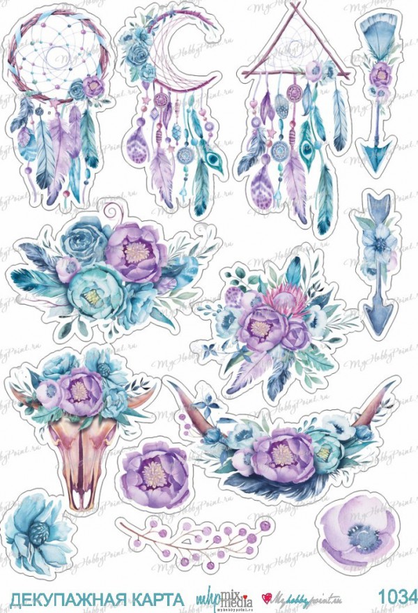 Декупажная карта А4 #1034 (My Hobby Point)