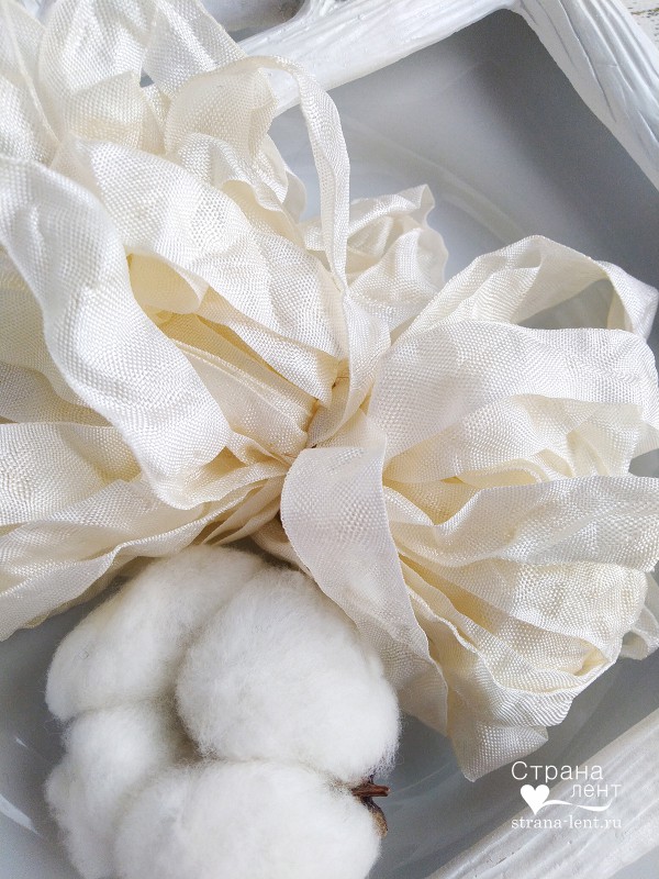 Шебби-лента, цвет Молоко, 2 метра (Страна лент) 