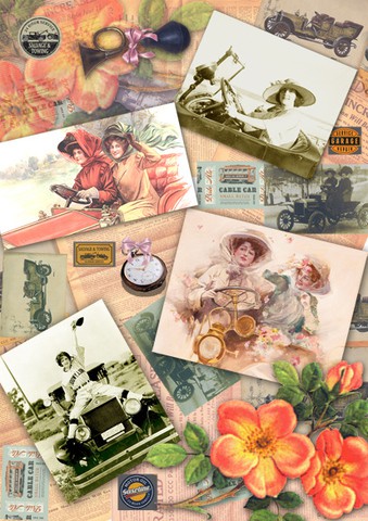 Декупажная карта А4 "Автомобилистки" (Россия)