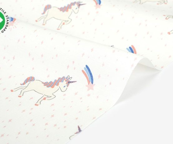 Хлопок органический Dailylike "Розовый единорог", 165г/м2, размер в ассортименте (Корея) 