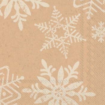 Салфетка 25*25 см "Снежинки Крафт", 1 штука (IHR)  