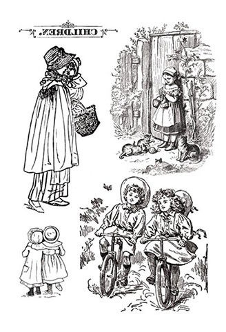 Переводное изображение Transfer "Детки", 2 листа (Stamperia)