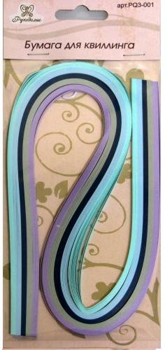 Бумага для квиллинга, ширина 3 мм,  Ассорти-1: Синий микс,100 полосок (Рукоделие) 