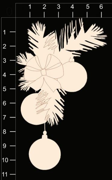 Фигурка из чипборда "Ветка с шариками малая" (By Mama Yaga, Россия)