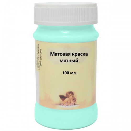 Краска акриловая 100 мл, цвет Мятный (Литва) 