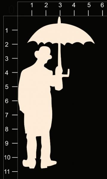 Фигурка из чипборда "Человек под зонтом" (byMamaYaga)  