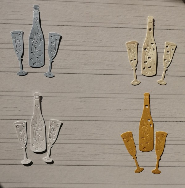 Набор вырубных изделий "Бутылка с фужерами", цвет по выбору