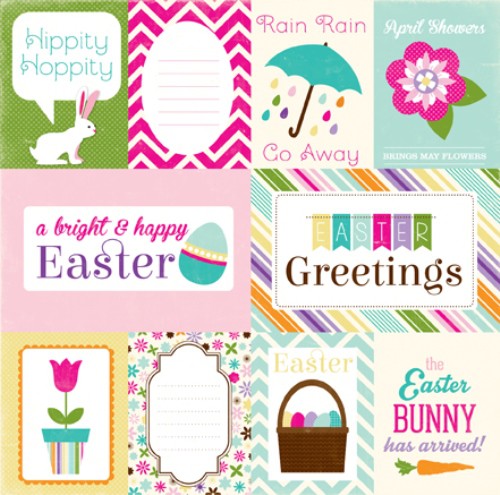 Бумага из коллекции "Hippity Hoppity" Jornaling для разрезания (Echo Park)  