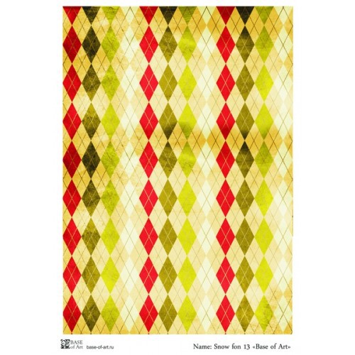Декупажная карта А4 "Snow fon 13" (Base of Art)   