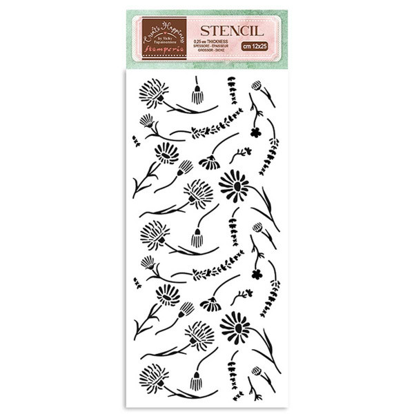 Трафарет из коллекции "Create Happiness" Цветы, 12х25 см (Stamperia)