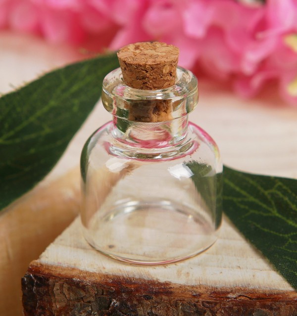 Бутылочка стеклянная с пробкой, 3 мл, 20*20 мм, 1 шт.