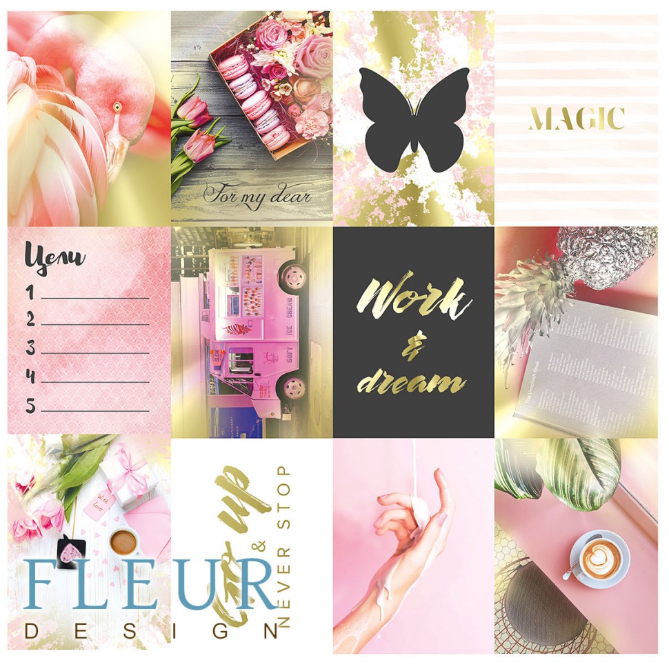 Набор карточек из коллекции "Pretty pink", 12 шт. (FLEUR design)