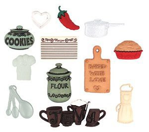Набор тематических пуговиц "На кухне" (In the Kitchen) (Dress It Up) 