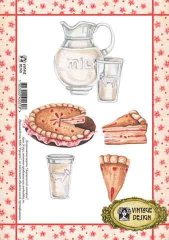 Декупажная карта А4 "Деревенский завтрак" (Россия)