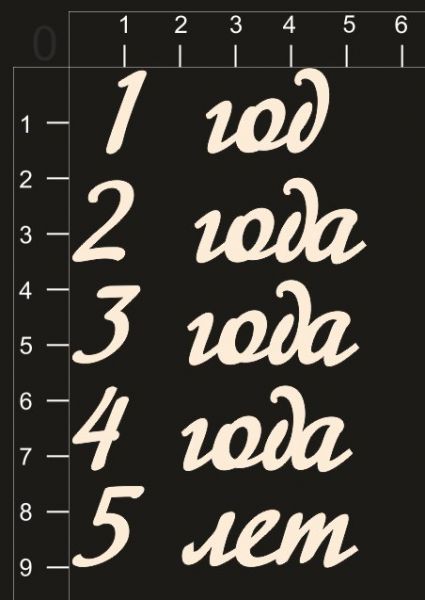 Набор фигур из чипборда "Первые годы жизни" (от 1 до 5)(By Mama Yaga, Россия) 