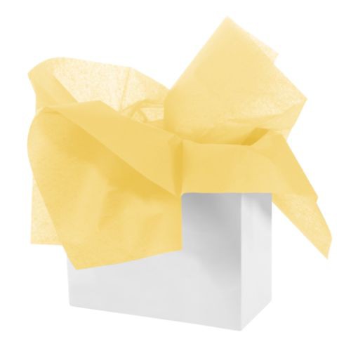 Бумага тишью однотонная матовая, цвет Желтый, 70*50 см, 3 листа в упаковке