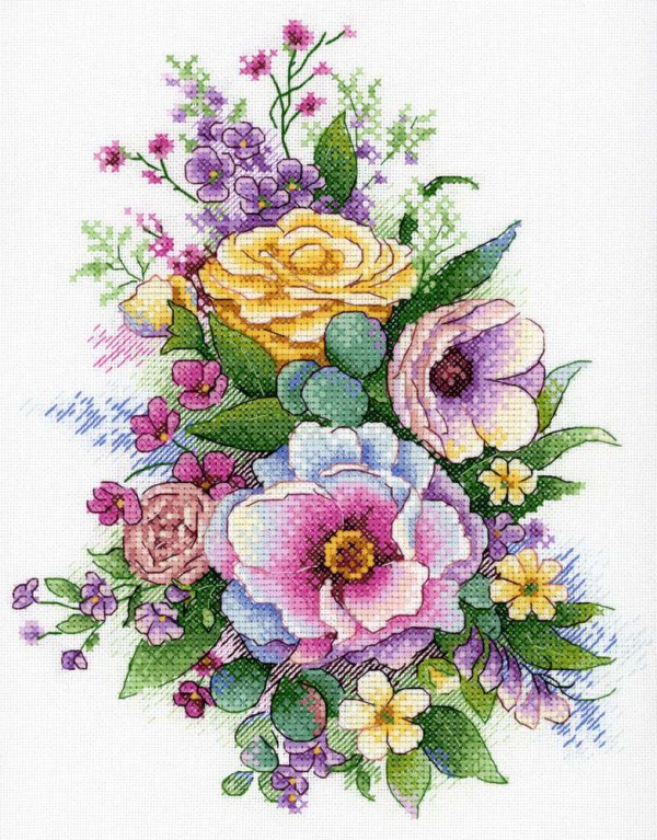 Набор для вышивания мулине премиум-класса "Лиловая весна" (М.П. Студия, "Aquarelle") 