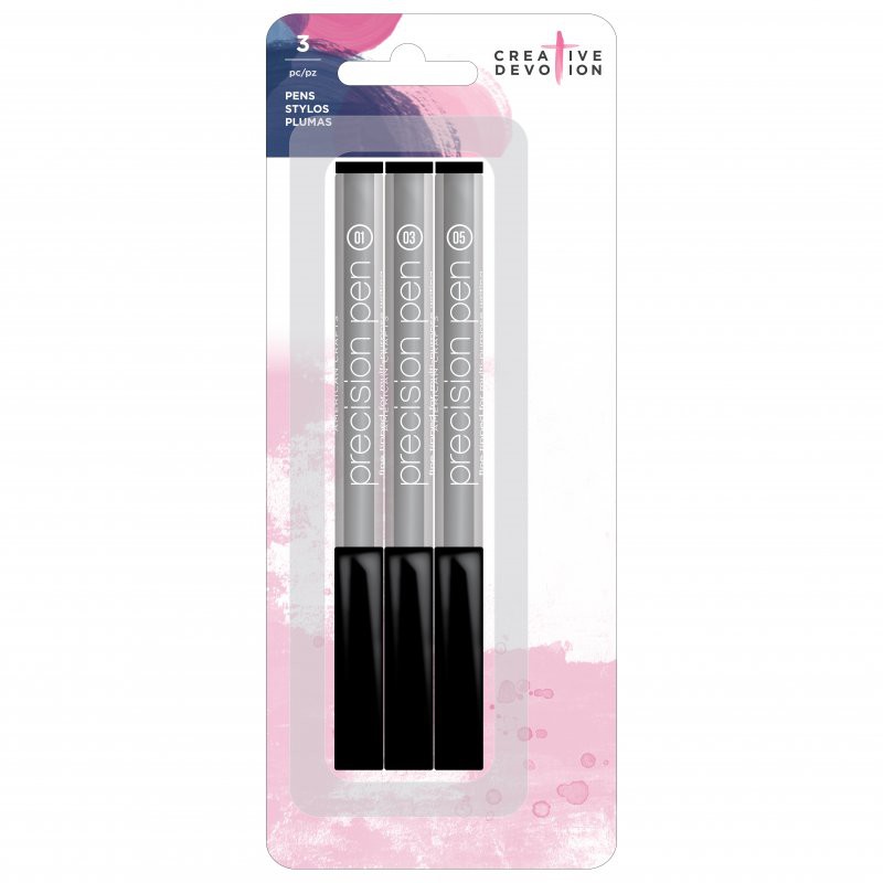 Набор капиллярных ручек "Pens Stylos Plumas" 0.1 мм, 0.3 мм, 0.5 мм (3 штуки), цвет Черный (Creative Devotion)