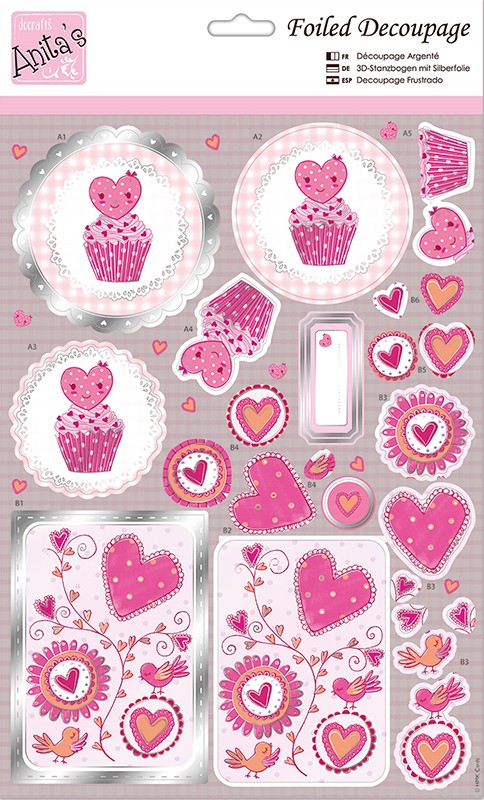 Набор высечек для 3D-аппликации,  формат А4  "Сладости" (Anita's) 