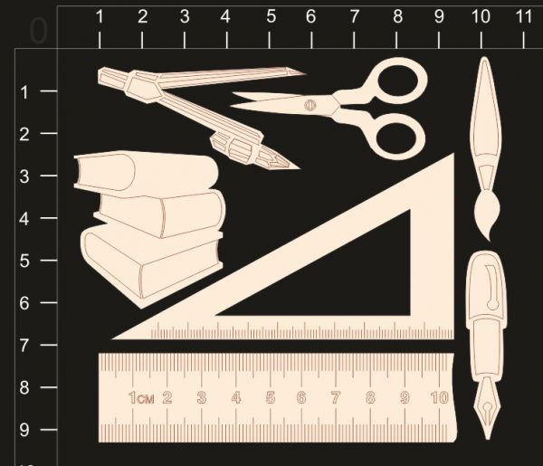Набор фигурок из чипборда "Школа" (By Mama Yaga, Россия)