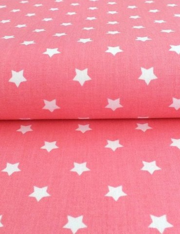 Отрез ткани для пэчворка "Звезды на розовом",  50х50 см (Чехия) 