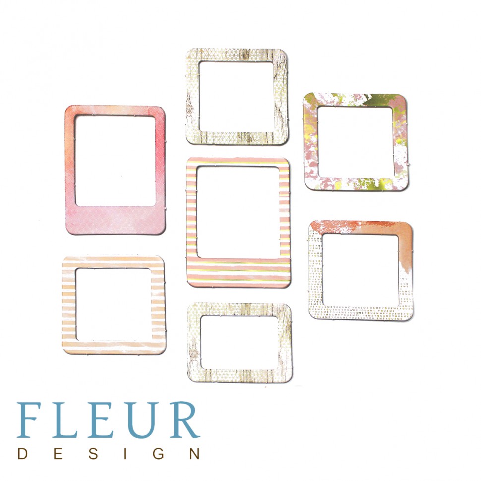 Набор рамочек из картона из коллекции "Pretty pink" Розовый рассвет 7 шт. (Fleur Design)