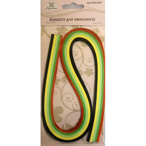 Бумага для квиллинга, ширина 3 мм,  Ассорти-7: Солнечный микс, 100 полосок (Рукоделие)