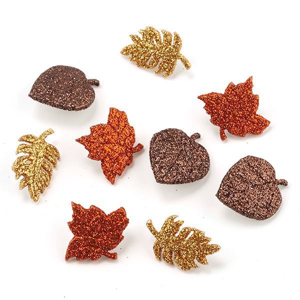 Набор тематических пуговиц с глиттером "Осенние листья" (Autumn Leaves) (Dress It Up) 