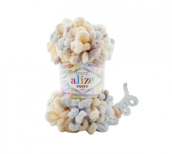 Нажми для выбора цвета! Пряжа Puffy Color / Fine Color, 100% микрополиэстр, 100 гр, 9 м / 14 м, цвет по выбору (ALIZE, Турция) 