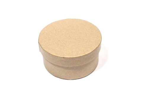 Заготовка коробочки из папье-маше Круглая, D=8 см H=4 см