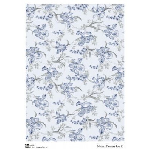 Декупажная карта А4 "Цветочный фон 11" (Base of Art)