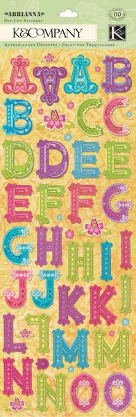 Стикеры "Буквы" из коллекции Abrianna (K&Company)