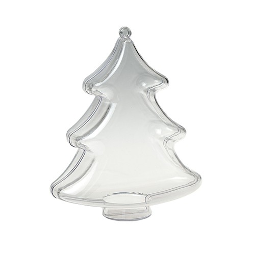 Пластиковая заготовка из двух частей Елка, прозрачная, 10 см (Артузор)