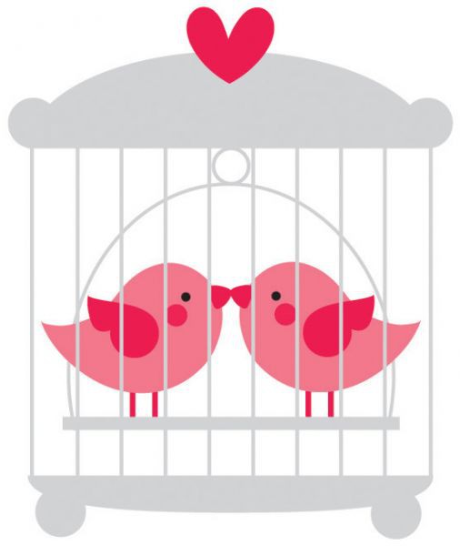 Стикер многослойный с глиттером "Неразлучники" (Doodlebug)