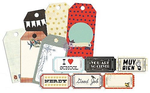 Набор тэгов и билетиков из коллекции School Memories, 24 шт. (Prima Marketing) 