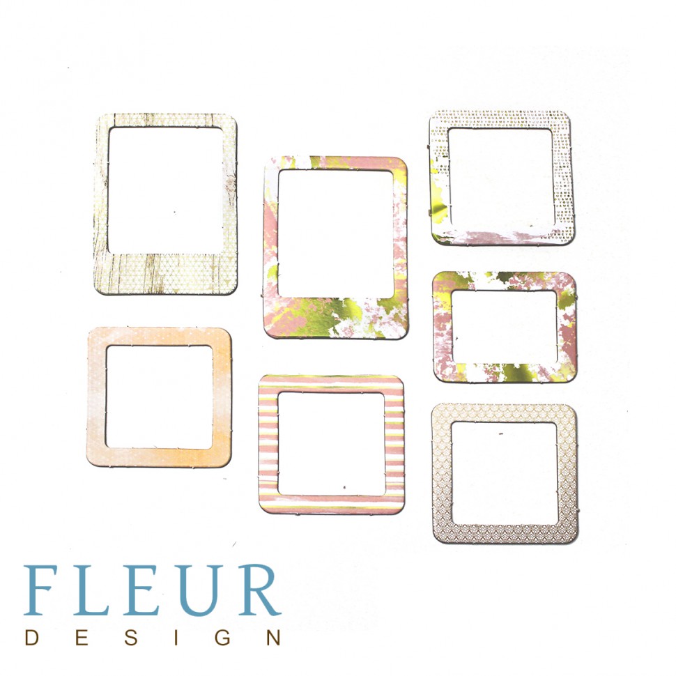 Набор рамочек из картона из коллекции "Pretty pink" Розовый букет 7 шт. (Fleur Design)