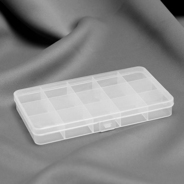 Органайзер для рукоделия, 17,5*10*2 см, 15 отделений, цвет Прозрачный